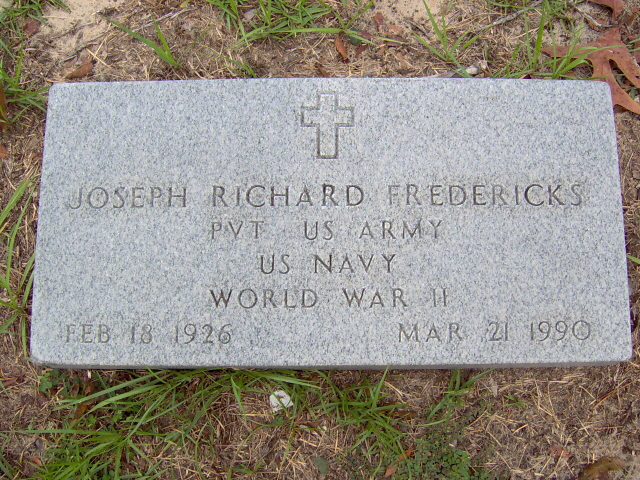 Headstone for Fredericks, Joseph  Richard